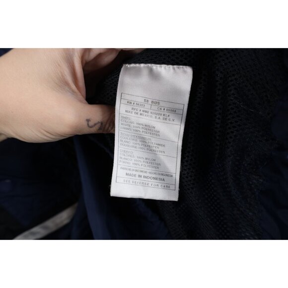 Vintage 90s Nike Mens Medium Travis Scott Mini Swoosh Hooded Anorak Jacket Blue - Picture 10 of 14